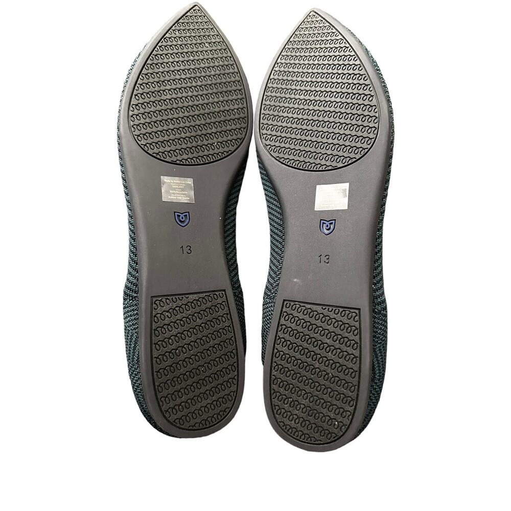 Rothy's The Point Green Cedar Herringbone sz 13 Slip-on Ballet Flats - Picture 9 of 12